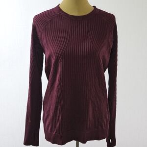 Women's Ribbed Burgundy Sweater